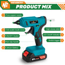 NEWBENY 100W 280°C Cordless Hot Melt Glue Gun Portable Rechargeable with Glue Sticks DIY Repair Tool For Makita 18V Battery Pin