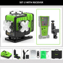 Huepar 16 Lines Laser Level With Receiver Tripod Rangefinder 4D Green Self-level Bluetooth Laser Tool Remote Control & Hard Case