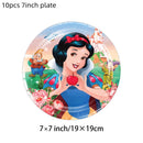Snow White Birthday Party Set Cup Plate Napkins Tablecloth Cake Topper Balloons Disposable Tableware Baby Shower Supplies
