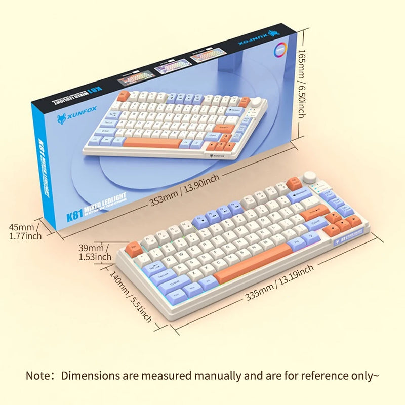 New K81 Gaming Mechanical Keyboard 81 Keys Wired Keyboard RGB Hot Swap Gamer Keyboard teclado Office Computer Laptop Accessories