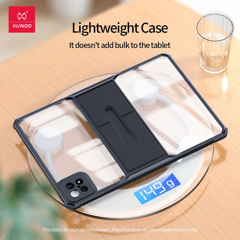 Xundd For Xiaomi Pad 6S Pro 12.4 Case For Pad 6 Pro Shockproof Protective Sleeve Tablet Case Transparent Cover With Stand Holder