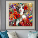 Neu eingetroffen: Diamantmosaik Gustav Klimt Mohnblumen-Landschaft, komplettes Diamant-Malerei-Set zum Selbermachen, Stickerei, Blumen-Heimdekoration