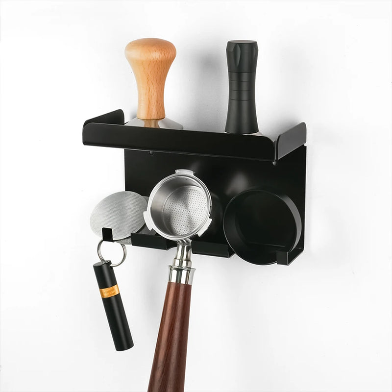 Coffee Tamping Station All in One Coffee Tools Holder Coffee Tamping Station Hammer Hanger Storage Rack For Home Restaurant Cafe