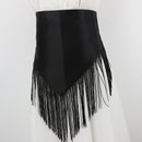 Women Retro Waistband Tassel Wide Waist Belt Fashion Triangle Tassel Corset Belt Shirt Dress Coat Decor Accessories