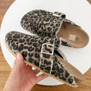 2024 Spring New Classic Women's Closed Toe Cork Sandals Slippers Ladies Leopard Cork Slippers Camo Mule Clogs Shoes Flats