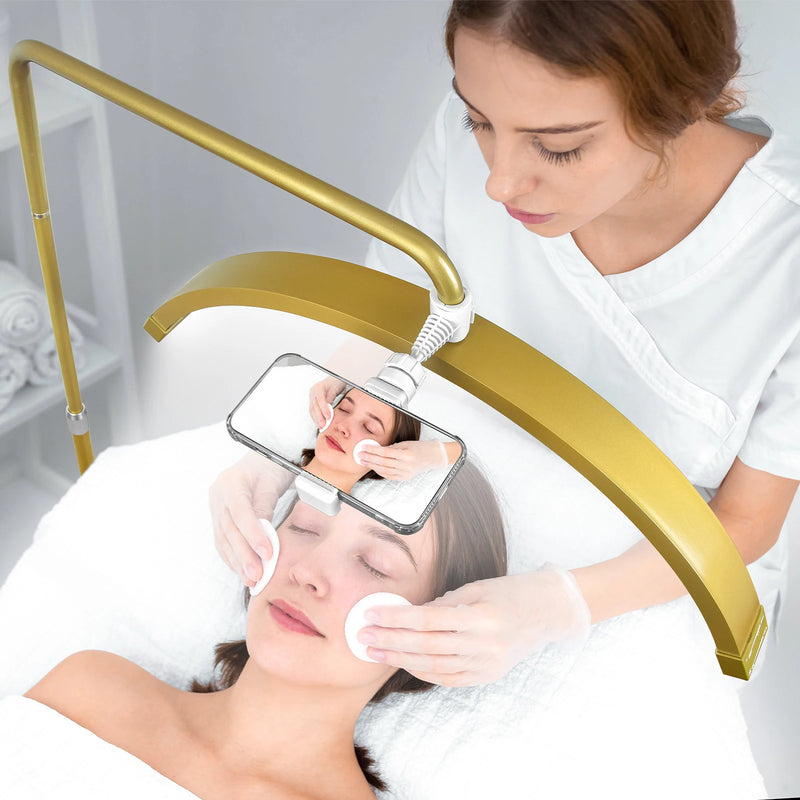 Fosoto FT-Y9 28 inch Gold Lamp LED Half-Moon Shaped Light Led Video Lash Light With Lamp Stand For Beauty Eyelash Tattoo Makeup