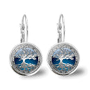 Popular Jewelry Glass Pendant Alloy Earrings Tree of Life Earrings Simple Jewelry, Fashionable and Versatile Temperament Gifts