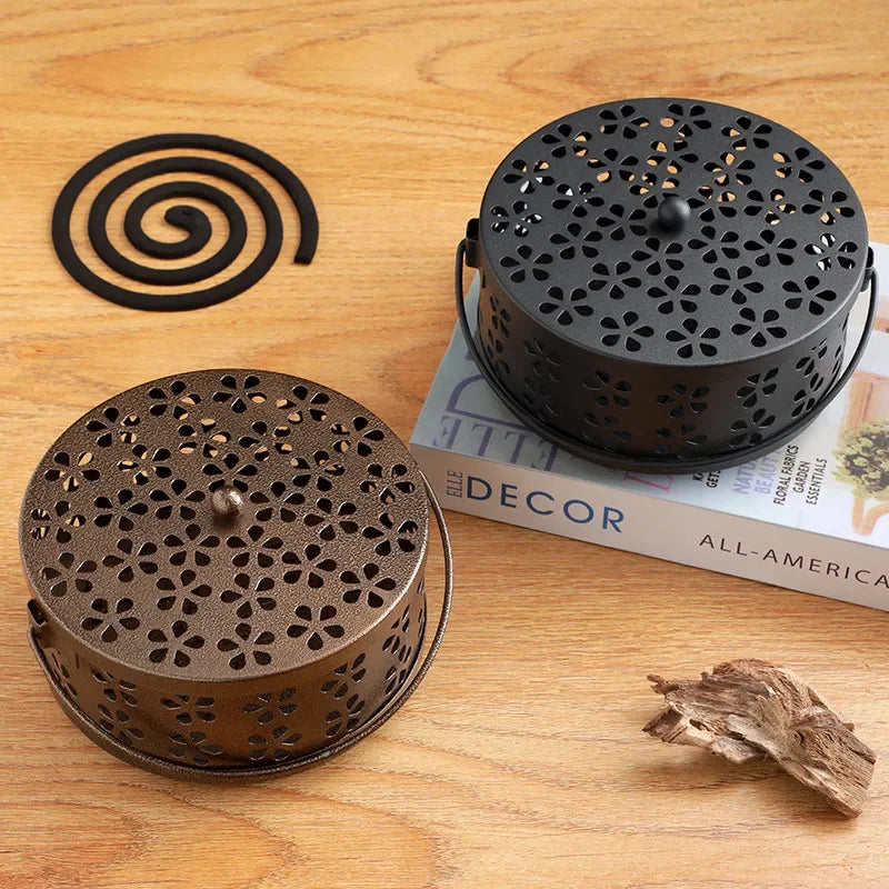 Portable Mosquito Coil Tray Holder Home Insect Repellent Anti-fire Sandalwood Incense Burner Box Anti-Mosquito Supplies