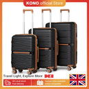 British Traveller Lightweight Hard Shell Luggage Set with TSA Lock, Spinner Wheels, 20" 24" 28" Travel Suitcases,Black