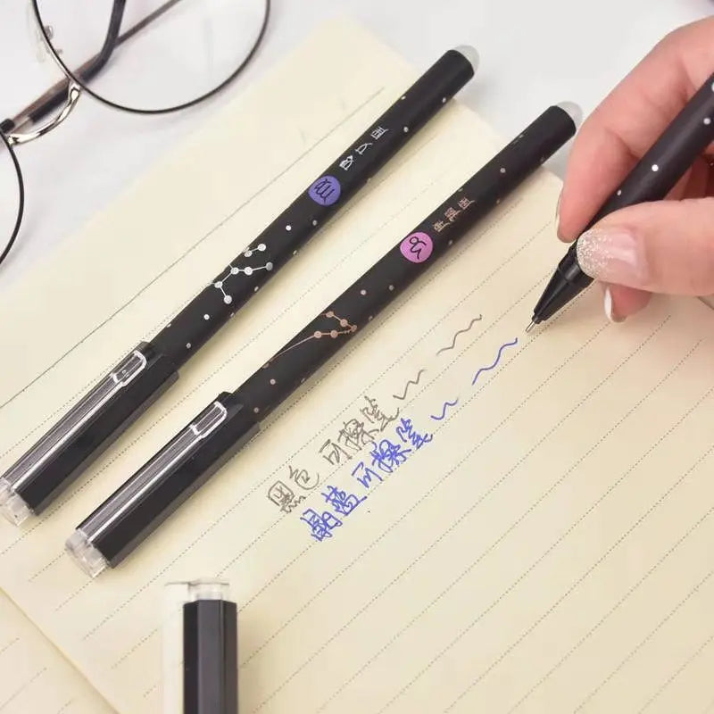 Haile Erasable Gel Pen set 0.5mm Refill Blue Black ink Washable Handle Cute Ballpoint Pens Rods Writing Kawaii Stationery