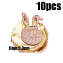 10Pcs Happy Easter Bunny Egg Cake Toppers Acrylic Gold Silver Rabbit Shaped Cupcake Toppers for Easter Party Dessert Decorations