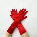 38CM Satin High Elasticity Solid Women Halloween Cosplay Stage Performance Etiquette Gloves Sun Protection Sunscreen Fashion