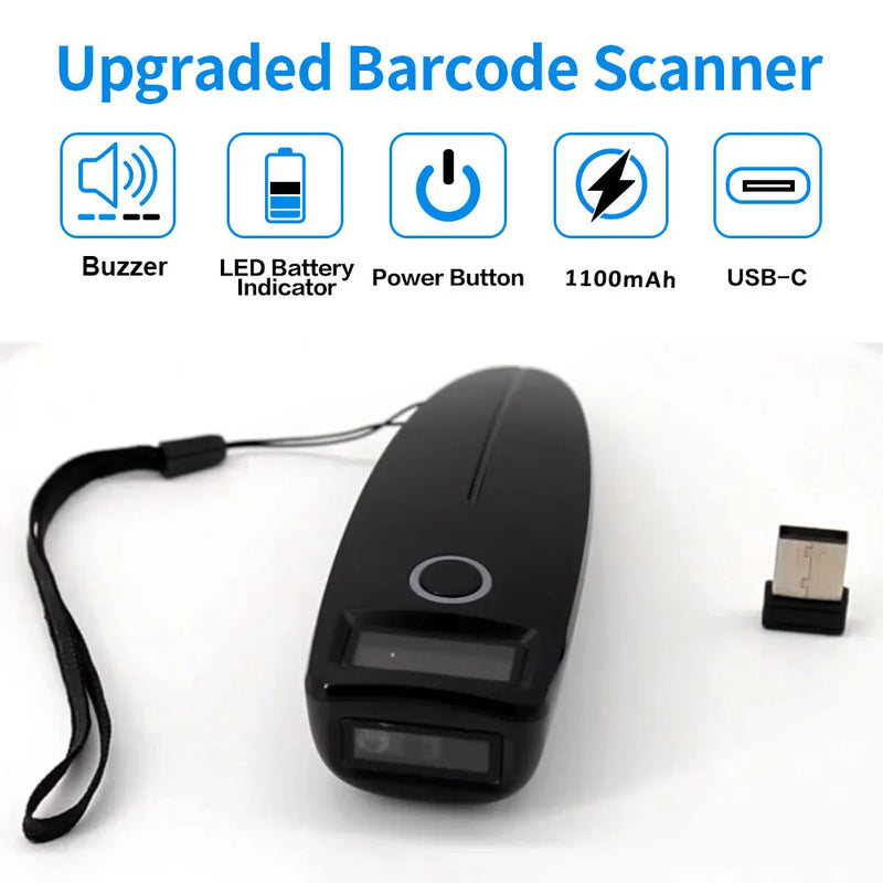 Barcode Scanner Wireless 1D 2D QR Code Scanner USB Bluetooth Mini Pocket QR Reader IOS Android Windows for Mobile Payment