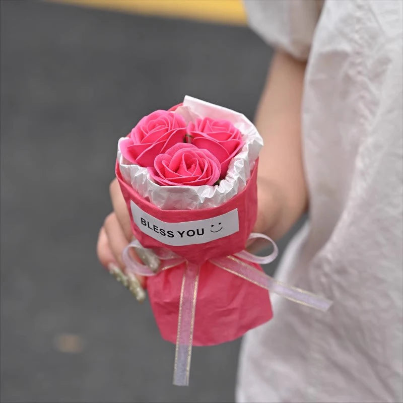 Soap Flower Bouquet Valentine's Day Gifts Creative Rose Soap Flower Mothers Day Gift Rose Soap Flower Creative Fake Flower Decor