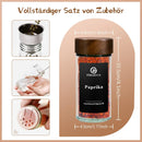 12/24 Pcs 120ml Glass Spice Jars with Natural Acacia Wood Lid, Round Shaker Containers with Labels for Kitchen Storage