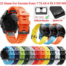 JKER 22mm 26mm QuickFit Strap for Garmin Epix Gen 2 Silicone Band for Garmin Fenix 7 7X 5 5X 6X Pro Enduro 2 Bracelet Watchband