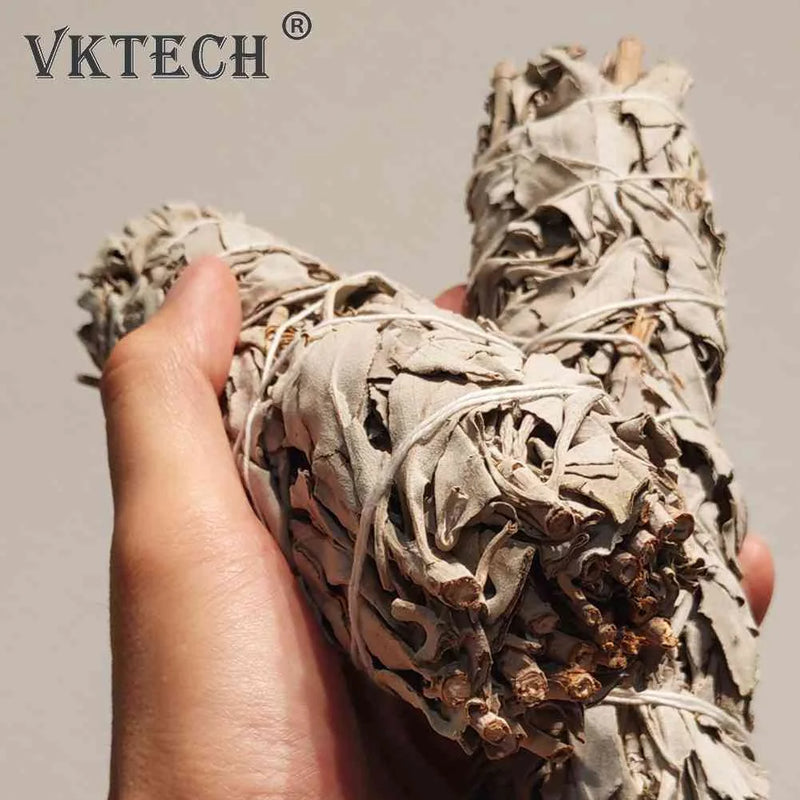 Natural White Sage Bundle Smudge Sticks Pure Grass Purification Environment Palo Santo Incense Indoor Purification Smoky Grass