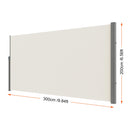 SucceBuy Retractable Side Awning Outdoor Privacy Polyester Water-proof Retractable Patio Screen UV 30+ Room Divider Wind Screen