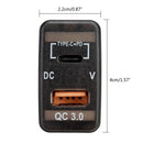 36W Dual-USB-Schnellladegerät QC3.0 Typ C+PD Armaturenbrett-Steckdose LED-Voltmeter für Toyota Hilux FJ Cruiser Honda