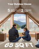 VEVOR Inflatable Tents for Camping Easy Setup Blow up Tent with Hand Pump 300D Oxford Tent with Stove Jack Storage Bag Included