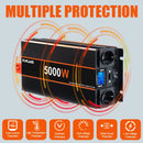 POWLAND 5000W 4000W 3000W Power Inverter DC 12V 24V To AC 220V Pure Sine Wave Car Inverter Converter Remote Control EU Socket