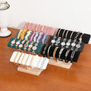 1pc Wooden Base T-Shaped PU Leather / Velvet Bracelet Display Rack Bangle Watch Hairband Jewelry Storage Stand Holder Organizer