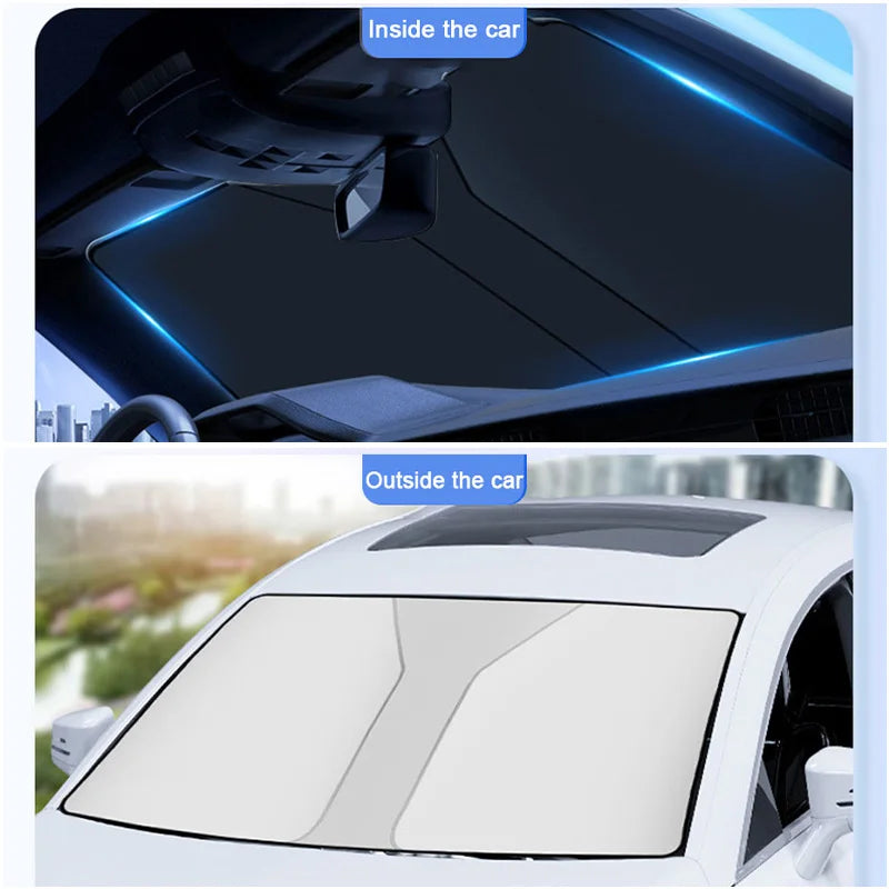 SEAMETAL Car Windshield Sun Shade Blocks UV Rays Sun Visor Protector Foldable Sunshade