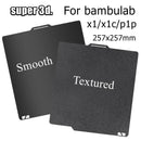 Upgrade glatte schwarze PEI für Bambu Lab Bauplatte x1c strukturierte Pei P1P doppelseitige Federstahlplatte PEI für Bambulabs x1 P1S