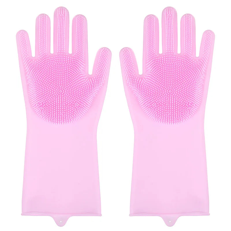 Pet Grooming Cleaning Gloves Dog Cat Bathing Shampoo Glove Scrubber Magic Dishwashing Cleanner Sponge Silicon Hair Removal Glove