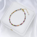 3MM Naturnal Stone Beads Bracelets For Women on Hand Luxury Jewelry Sets  Wholesale Bangle  Party Gift Tourmaline  Handwork