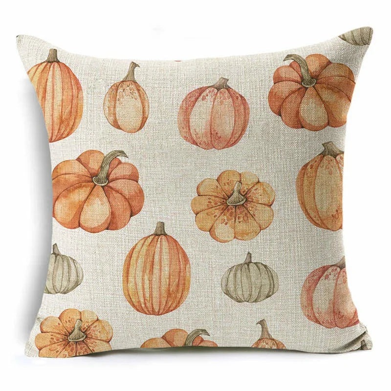 Thanksgiving Pumpkin Plant Pillowcases Linen Decor Throw Cushion Cover For Car Sofa Pillowcase Outdoor Garden Home Decoration