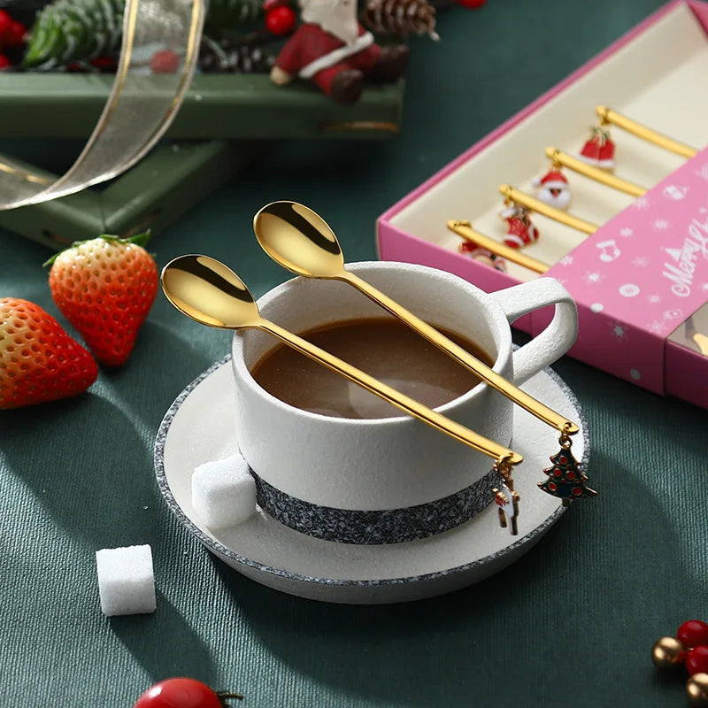 New Year 2023 Merry Christmas Spoons Xmas Party Tableware Ornaments Christmas Decorations for Home Table Navidad Noel Kids Gifts