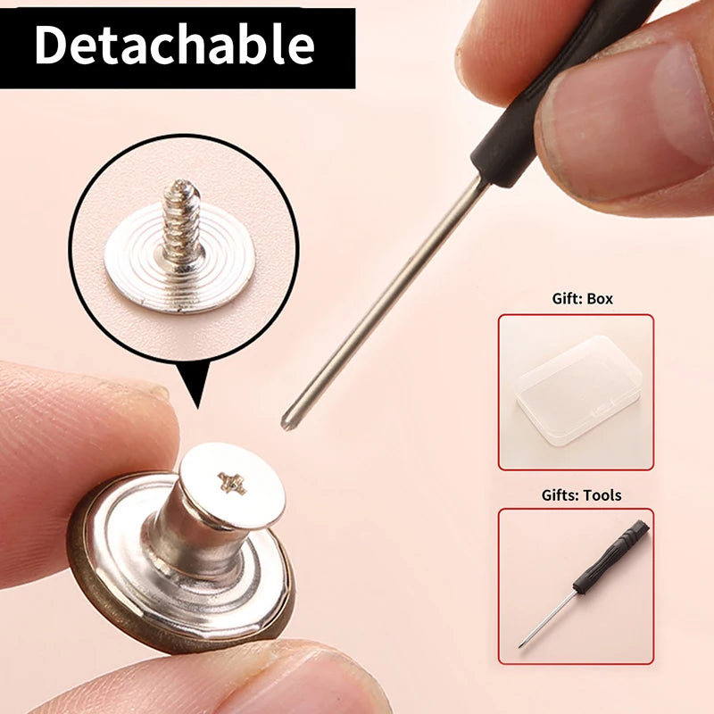 5/10/20pcs jeans button adjustable waist shrinker Nail free metal button Removable I-button seam free waist button