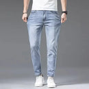 Sommer dünne Herrenjeans 2024 Neue Slim Fit Eisseide 9-Punkt-Hose Kleine Füße Zierlich Ultraleichte luftige Jeanshose