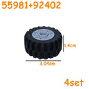 MOC Technical Tire Wheel Cross Hole Set Motorcycle Tyre & Rim Car Truck Wheels Hub Bricks Construction Building Blocks