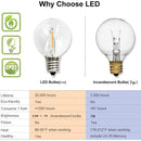 9M/26M Festoon LED Globe String Light Fairy LED G40 Outdoor For Christmas Party Garden Decor Garland Lamp Street Patio Backyard