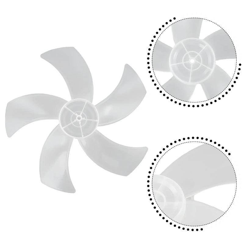 16 Inch  Household Plastic  Fan Blade  Five Leaves  With Nut  Cover For Pedestal Standing Pedestal Fan Blades Accessories