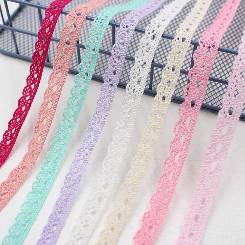 5/10Yards Cotton Embroidered Lace  Ribbon Fabric DIY Handmade Curtuins Trims Wedding Craft Clothes Sewing Accessories Supplies