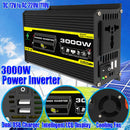 DC 12V To AC 110/220V Intelligent Power Inverter Dual USB Car Voltage Transformer 3000W Vehicle Smart Inverter for RV Caravan