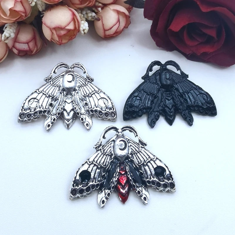 3pcs Big Moth Charm,Wiccan Jewelry Statement Pendant,Small Luna Moth Charms Pendant For Jewelry Making DIY Jewelry Findings