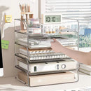 File Organizer A4 File Storage Tray Fashion Papers Rack Desktop Organizer Stackable File Rack Transparent Book Shelf Magazine