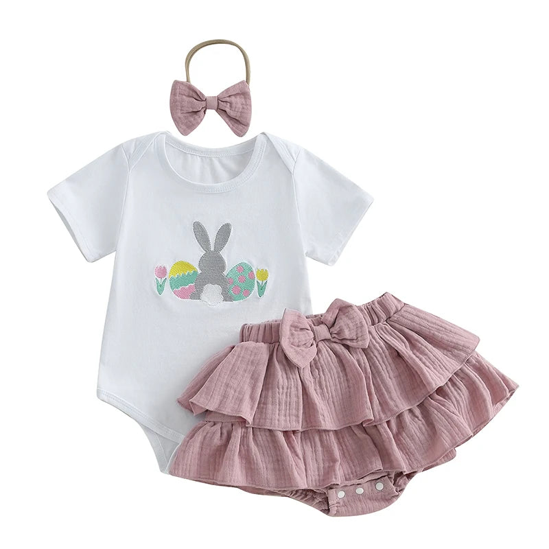 Toddler Girls Spring Floral Print Dress with Matching Bow Headband and Ruffled Hemline - Easter Sunday Outfit for Baby Girls