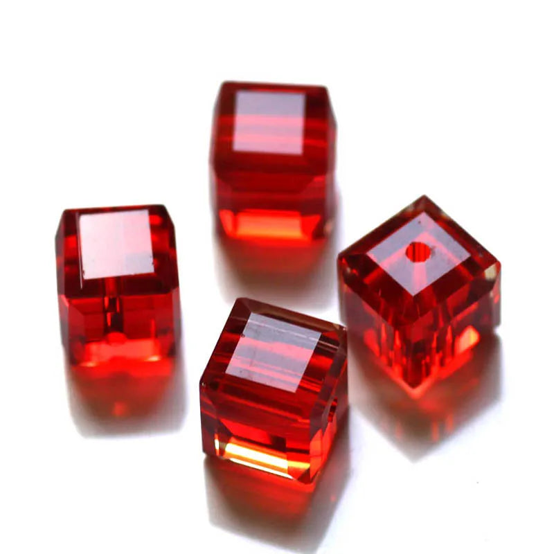 StreBelle AAA 50pcs/Lot Cube Loose Spacer Bead Jewelry Making Mix Colors 8x8mm Crystal Glass Beads Facet Square Shape
