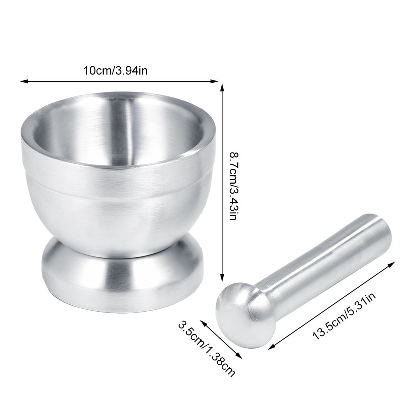 Stainless Steel Kitchen Mortar with Pestle Set Garlic Chopper Spice Pepper Crusher Herb Mill Grinder Mixing Press Mortar bowl