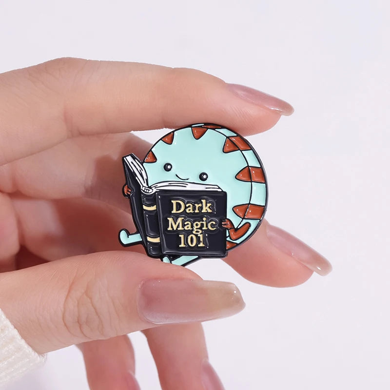Dark Magic 101 Enamel Pin Cartoon Hobbies For Reading Cute Adventure Time Brooch Lapel Backpack Badge Jewelry Gift For Friends