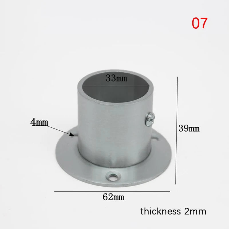 Stainless Steel Flange For Wardrobe Curtain Rod Holder Round Tube Holder Bracket Furniture Fittings Towel Tube Holder