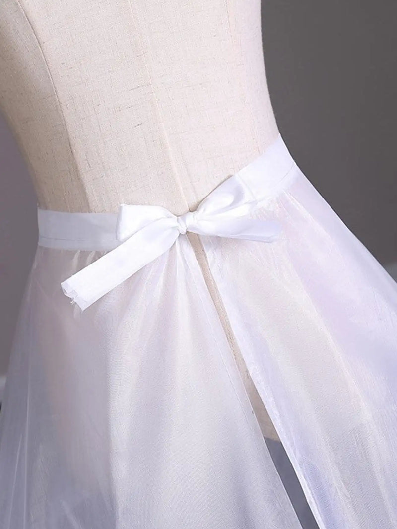 1pc Women's White Satin Underskirt For Bridal Dress, Wedding, Cosplay, A-line Petticoat With Three Steel Hoops