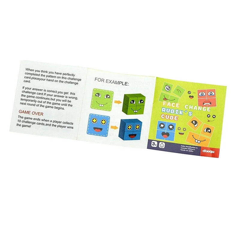 Kids Emotion Change Blocks Face Changing Expression Panel Parent Child Interactive Games Montessori Educational Toys Girls Boys