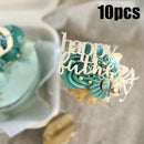 10Pcs Acrylic Dad Birthday Cakes Topper for Father's Day Party DIY Baking Cupcake Decor Tools Happy Birthday Decoration Supplies