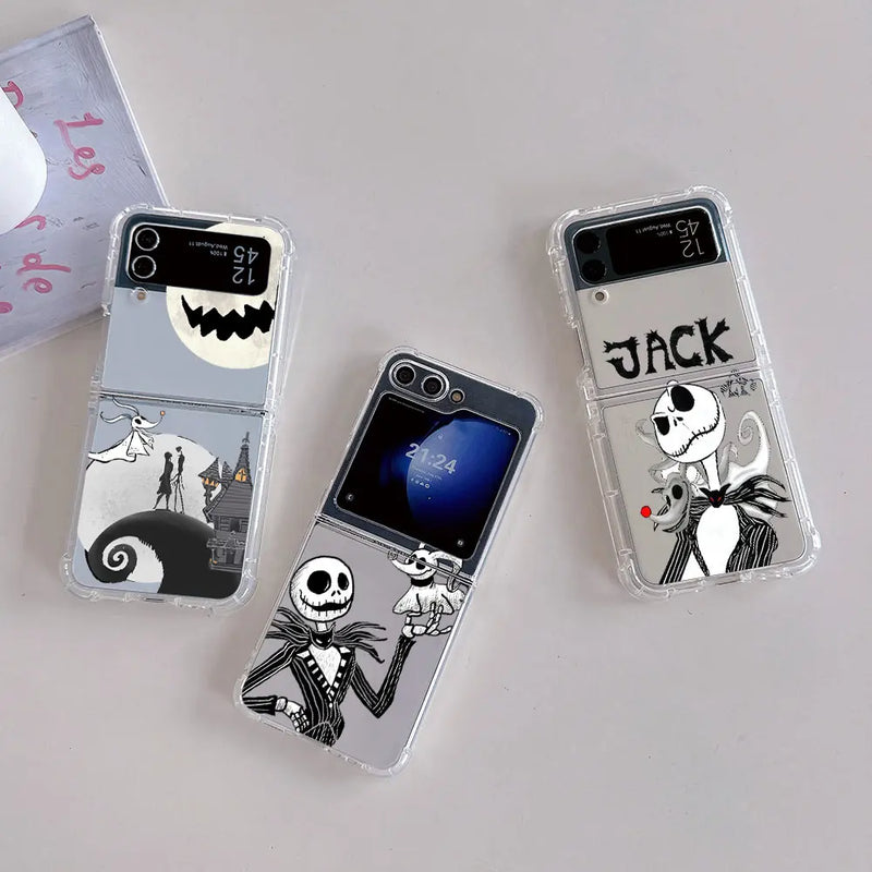 Funny The Nightmare before Christmas Phone Case for Samsung Galaxy Z Flip 3 4 Z Flip 5 Z Fold 4 5G PC Soft Anti-fall Back Cover